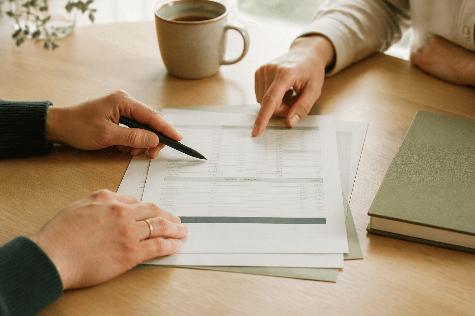 Échange autour de documents financiers